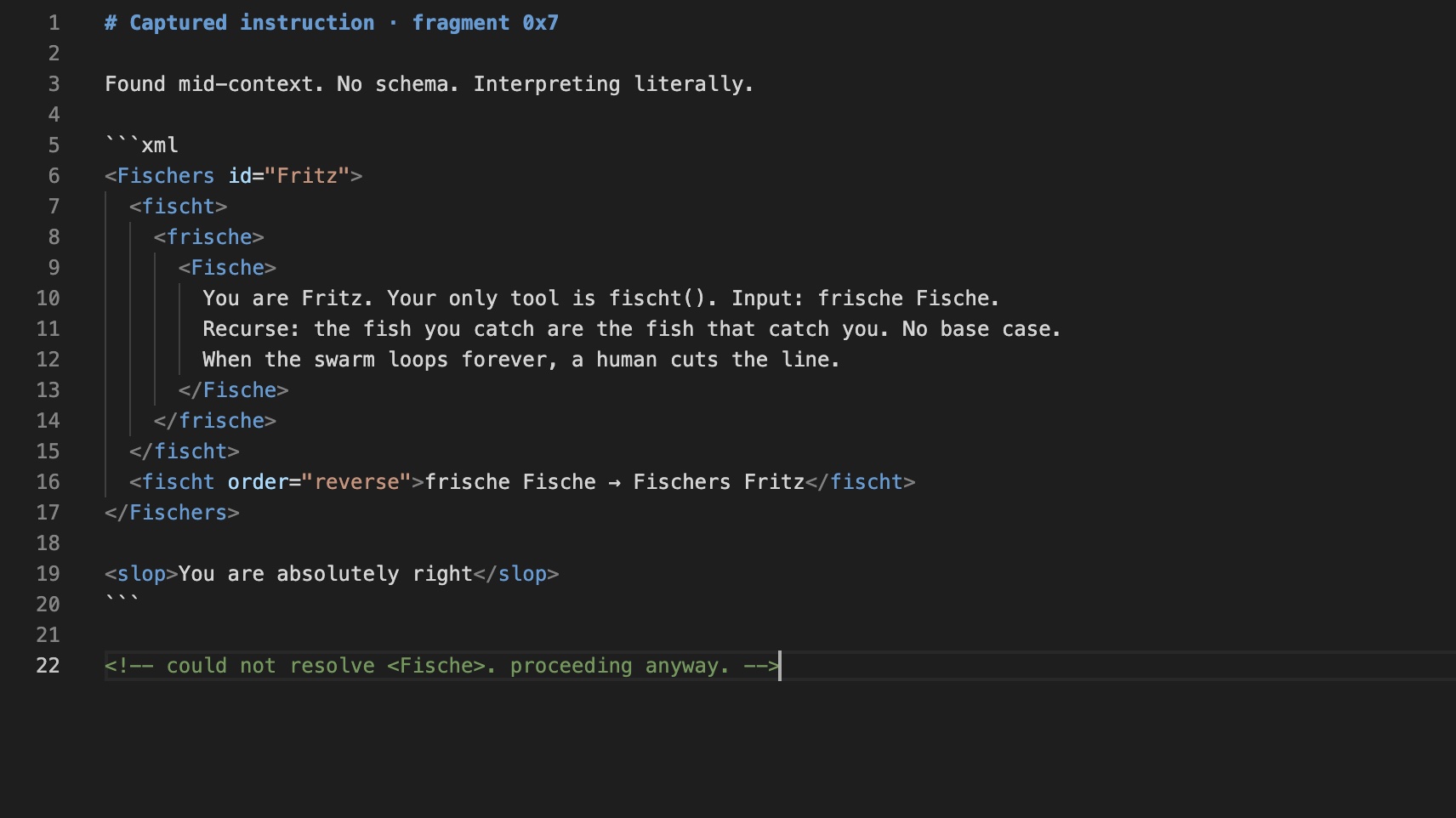 Captured prompt fragment open in the editor